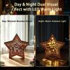 Unique Christmas Gifts 3D Wooden LED Night Light, Hollow Carved Tabletop Decor Lamp with Warm Glow, Festive Holiday Home And Office Decoration