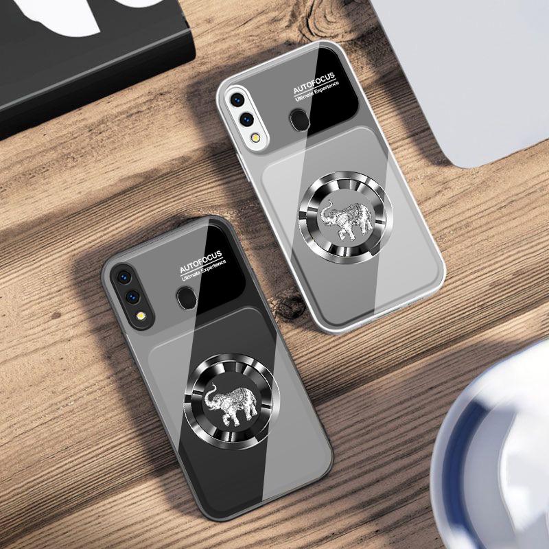 Elegant pink elephant For Samsung A73 72 71 A70 56 55 54 A53 52 51 50 42 A35 A34 33 32 31 26 25 24 23 22 30 glass phone case