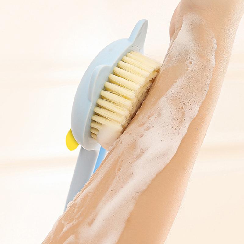 Cartoon Long Handle Bath Brush Soft Body Scrub Massager Shower Scrubber Body Cleaning Brush Exfoliation Bathroom Accessories