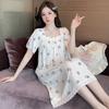 Women Soft Comfotable Loungewear 5XL Plus Size Nightgowns Summer Pajamas Korean Style Bubble Cotton Short Sleeve Sleep Dress
