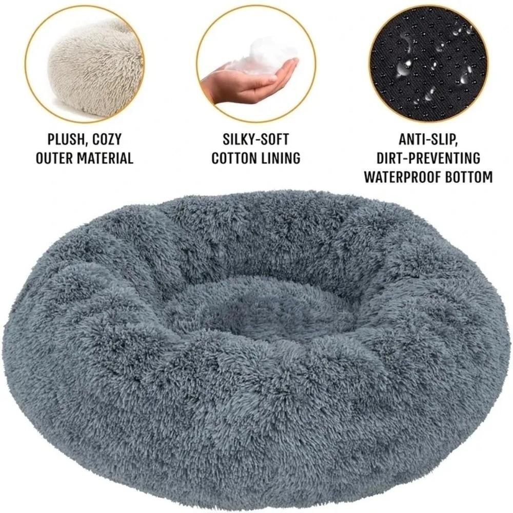 Plush Pet Cat Bed Soft Pet Sofa New Cat Donut Bed
