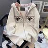 Womens Oversized Hooded Cardigan Sweater Korean Chic Plaid Print Lightweight Cotton Blend Long Sleeve Open Front Top