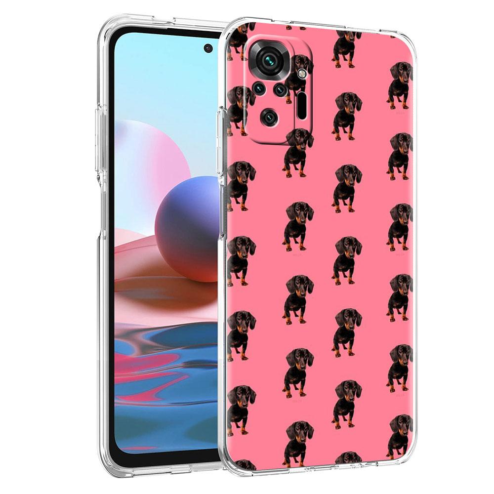 Clear Case For Xiaomi Redmi Note 10 9 8 Pro 9S 10S 7 K40 9A 8T 9C 9T 8A Silicone Phone Cover Soft Shell Dachshund Silhouette Dog