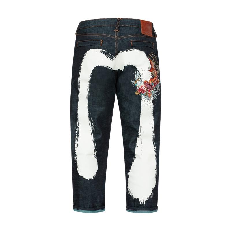 Evisu Jeans Herre Denim Blå Moderate Lige Pasform Bukser 2ESHTM4JE703527DN