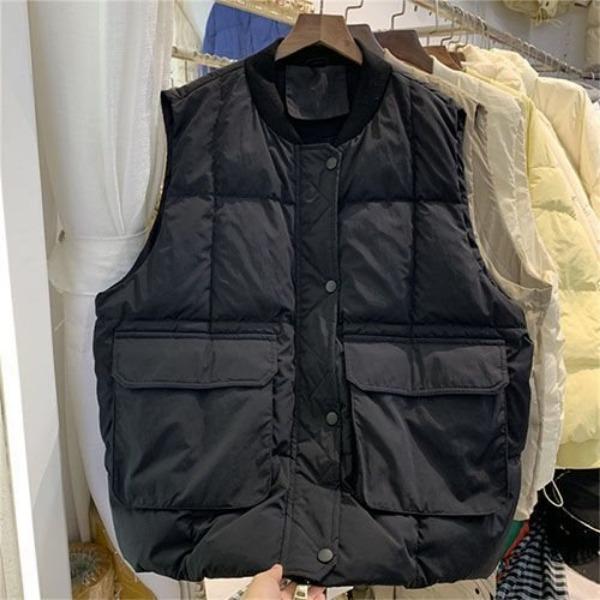 

Плюс размер 150 кг пуховый хлопковый жилет мужской осенне-зимний японский ретро-внешний вид со свободной безрукавкой модный бренд 2XL чёрный