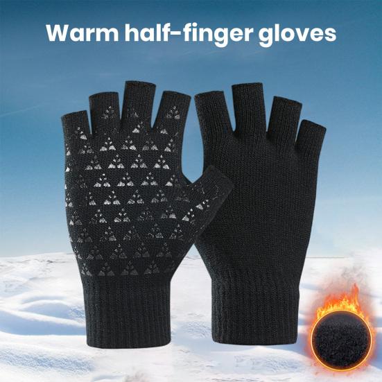 Vetement Femme Hiver GANT DEMI-DOIGT SANS Doigts Pour Écran Tactile Bracelet Tricoté Épais Gant Hiver Imperméable