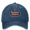 Estrella Galicia Beer Spain Washed Baseball Cap Spanish Lager Beer Trucker Dad Hat Summer FeUnisex Unisex SunProof Baseball Caps