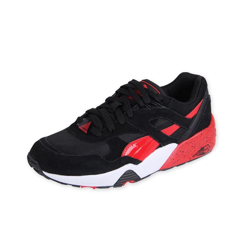 Puma R698 Block Divatos Alkalmi Alacsony Szárú Életmód Cipő Unisex Sneakerek Fekete Piros 360030-02
