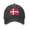 Custom Punk Unisex Cotton Flag Of Denmark Baseball Cap Adult Adjustable Dad Hat Unisex Women Sports