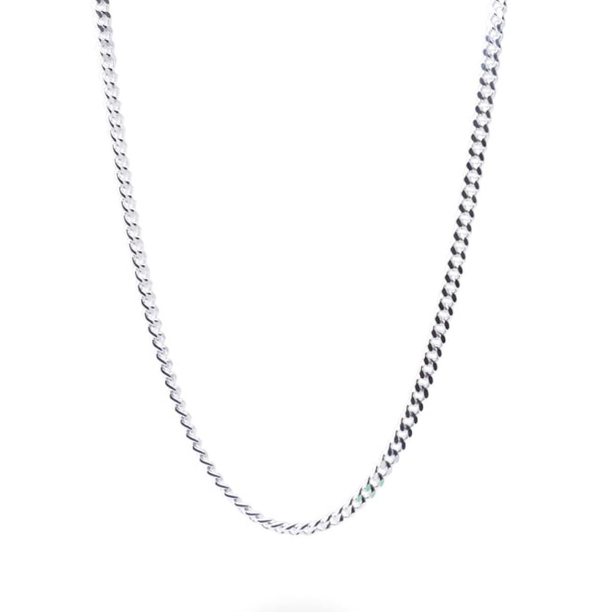 Kihei 2-sided cut chain, silver chain, 2.4mm, 50cm, sv925, silver necklace, sterling silver 925, silver accessory, women s, men s, pair, gift,
