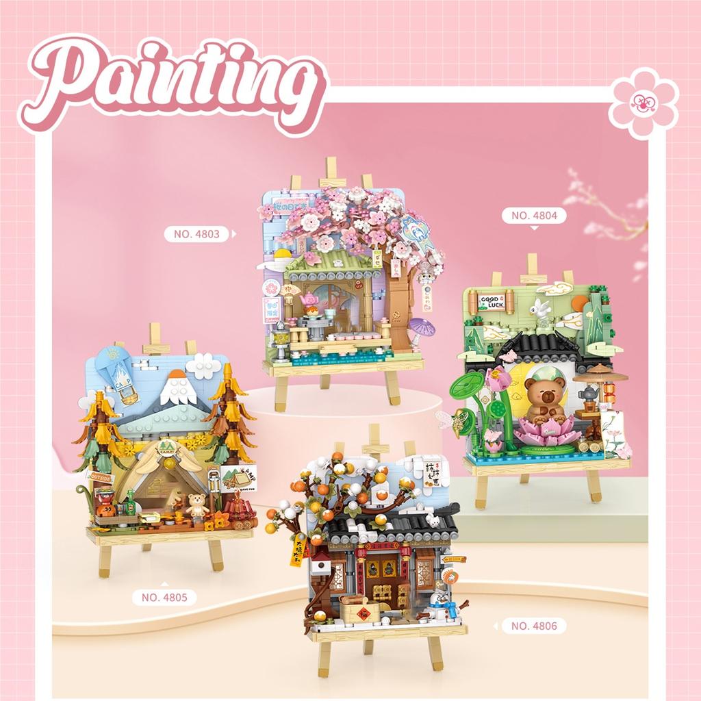 Loz Street Scene Series Architectural Model 3D Drawing Building Blocks Set Model Assembly Toy Ornament Kids Birthday Gift
