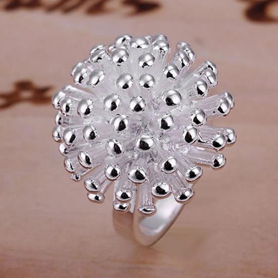 Women's Fashion Silver Plated Fireworks Daisy Pattern Ring Wedding Jewelry Gift