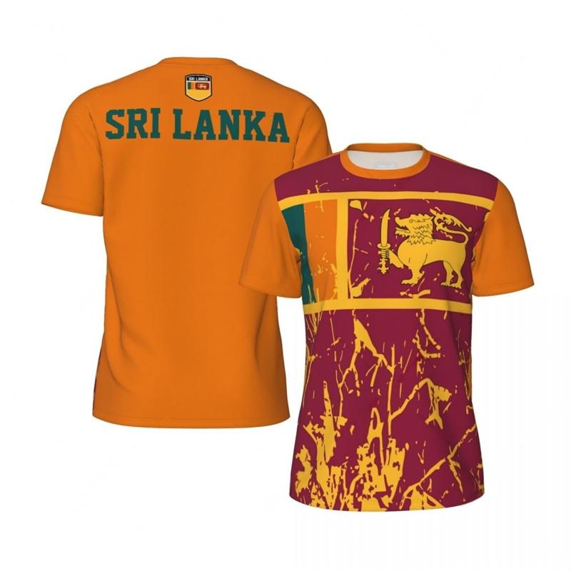 ETST WENDY Sri Lanka Vlag Grafisch Heren Voetbalshirt Mode Nationaal Embleem 3D Geprint Sport T-shirt Casual Oversized Ademende T-shirts 2XL