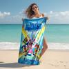 Personalized customized proof beach towel with UniKitty pattern - soft, absorbent,quick-drying,perfect swimming,camping&bathing