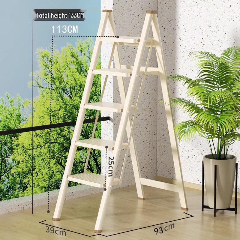 Housewarming Thickened A-Frame Folding Ladder with Enlarged Red Pedal for Safety