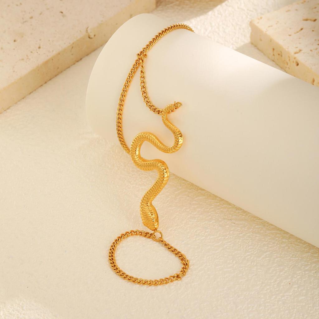 Stainless Steel Snake Animal Finger Bracelet Gold Fashion Jewelry Br-2332