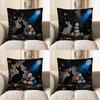 2D Silent Bunny With Moonlit Eggs Throw Pillow Pattern Cushion Cover Suitable For Sofa Bedroom Car Pillow Cover