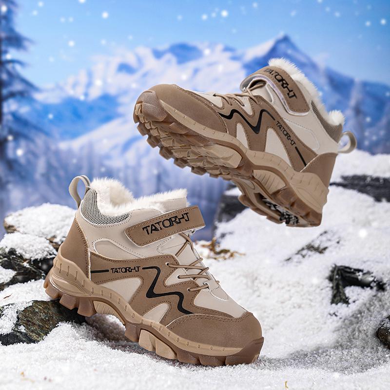 Stivali da neve caldi per bambini Scarpe invernali in cotone per bambini Stivali da neve caldi per esterni Stivali in peluche caldi Caldi alti Calzature pelose Impermeabili Scarpe da ginnastica calde