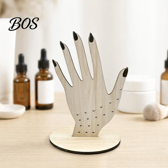 Bracelet And Earring Holder Hand Shape Ring Holder, 2D Wooden Jewelry Display Stand for Retro Rings Necklace, Minimalist Dresser Decor, Decorative