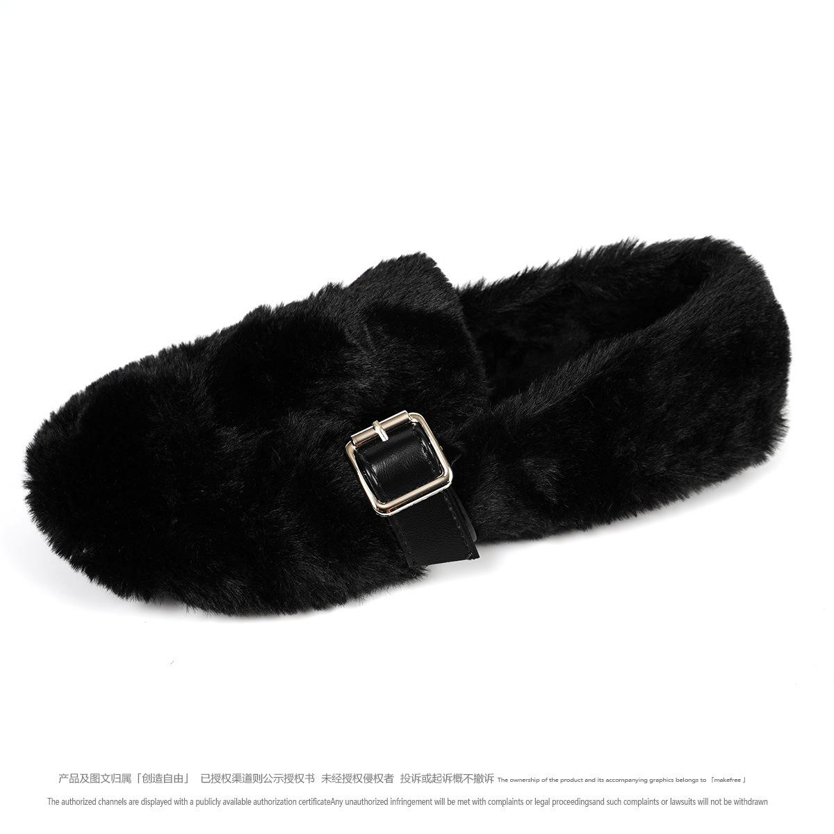 

Модная обувь из овчины с круглым носком для женщин, размеры 35-40, большие размеры, пушистые мокасины, теплая зимняя обувь, женские лоферы слипоны из овчины, плоская обувь из кудрявой овчины 40 чёрный