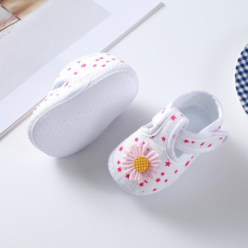 Infant Baby Petal/Bow Decoration Canvas Shoes Lightweight Flat Crib Shoes