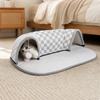 Cat Tunnel Bed with Fringe Ball Toy Cozy Oval Padded for Home