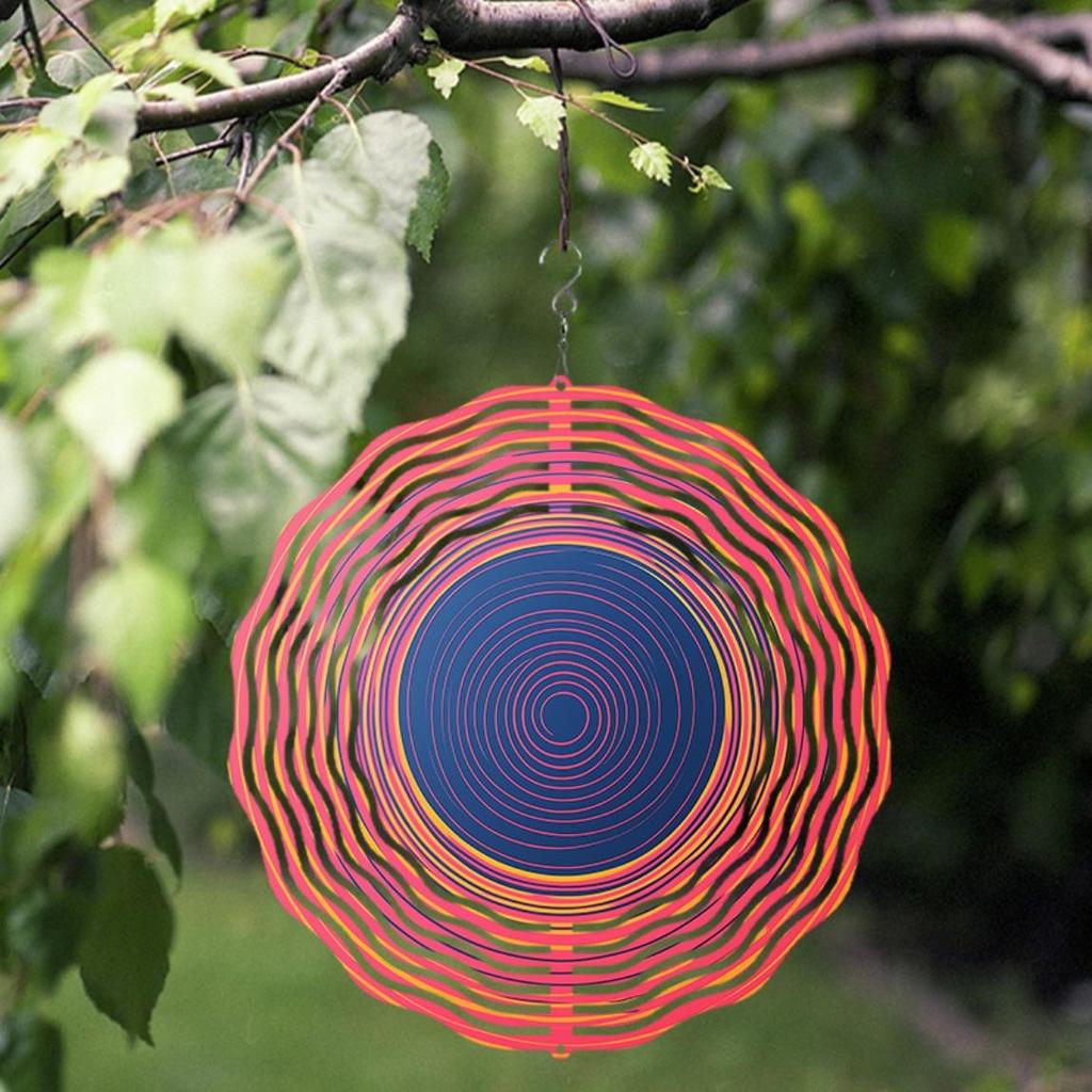 10 Inch Hanging Wind Chime Colorful Spiral Design Durable Metal for Garden Lawn Patio Decor Easy to Hang Perfect Gift for Spring Summer Fall