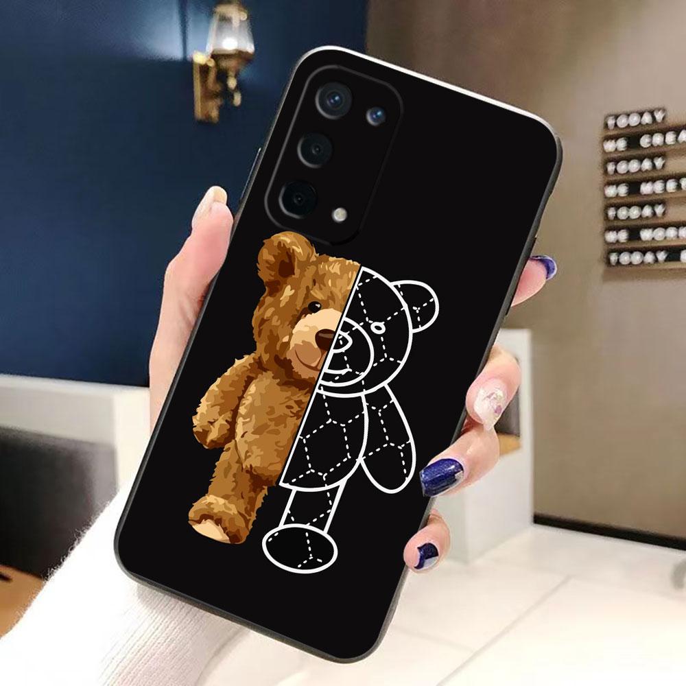 Naughty Cute Bear Phone Case For OPPO F31 A5X A6X A5 A6 A17 A16 A38 A53 A54 A55 A57 A58 A60 A74 A78 A92 A93 A94 A72 A98 Cover