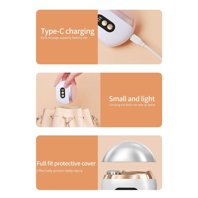 Automatic Nail Trimmer and Polishing Tool Built In LED Light USB Rechargeable Portable Design for Differernt Ages