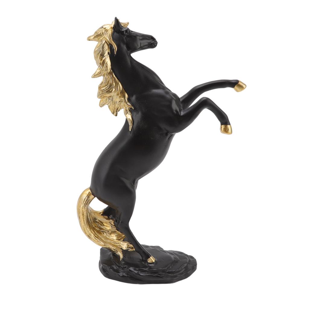 Horse Sculpture Ornament Decorative Auspicious Wealth Craft Resin Standing Horse Statue for Cabinet