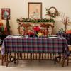 Green Plaid Christmas Tablecloth, Tartan Table Cloth Decorations, Winter Holiday Tablecloths For Rectangle Tables Parties Dining