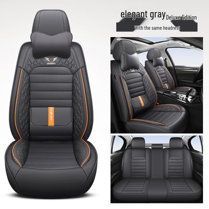 3D Full Surround Leather Car Seat Cushion for Five-Seaters - Universal Fit for All Seasons (Autumn/Winter) - Sedan & Small Car Cover