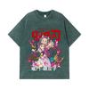 275 GSM Washed T-shirts 100% Cotton Demon Slayer V72 Nezuko Print Unisex Heavy Cotton T Shirt