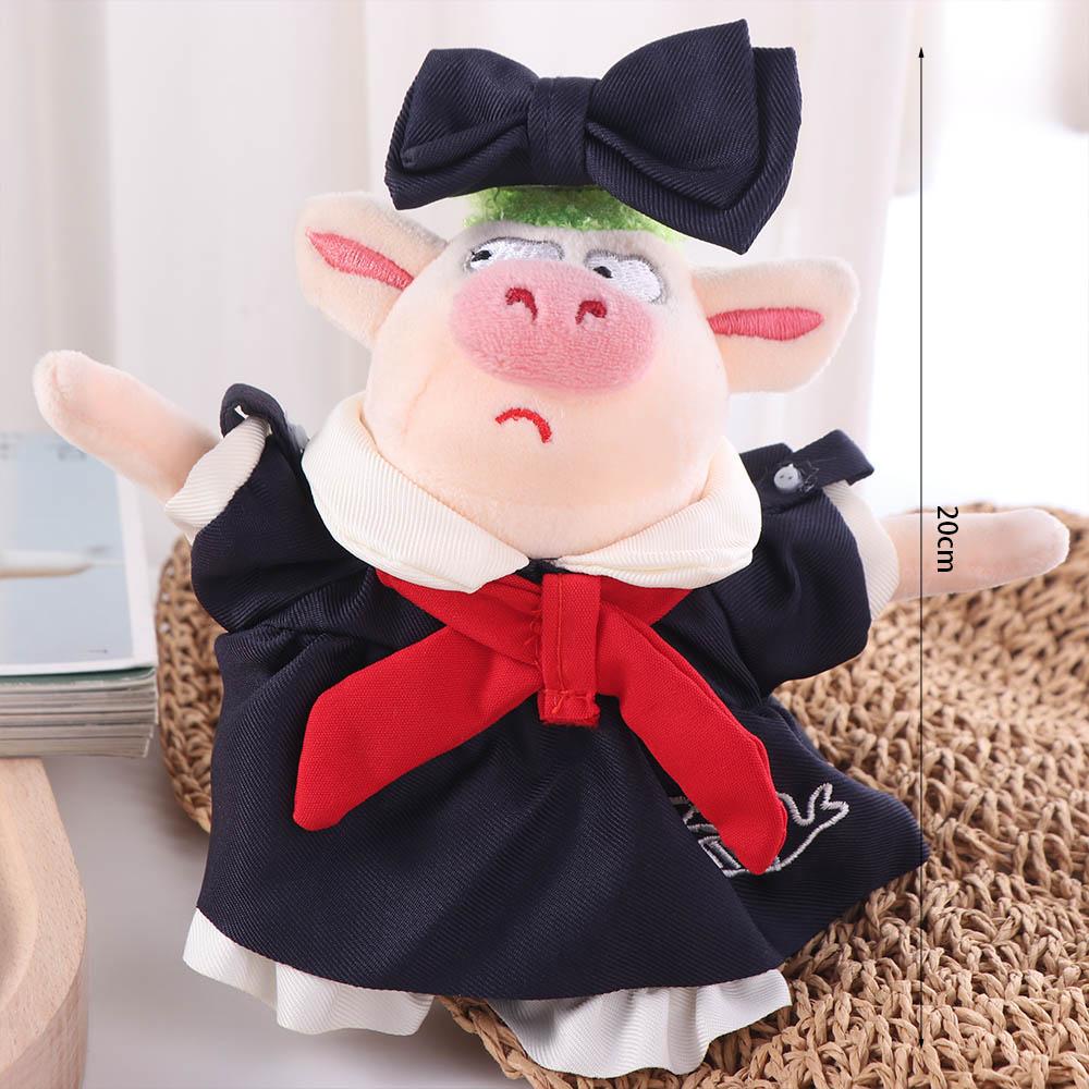 1 Set Bow Hair Band 20Cm Cotton Doll Clothes Whale Pattern School Uniform Cotton Doll'S Dress Mini Outfit Plush Doll Clothes