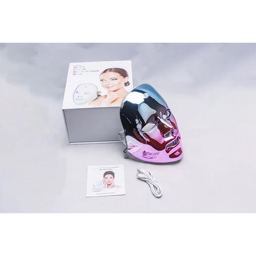 Rechargeable 7-Color LED Facial Mask for Skin Rejuvenation Brightening and Texture Refining