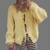 Gilet Cardigan Oversize en Tricot pour Femmes avec Ceinture à Nœud Manches Longues Coupe Ample Vêtement d'Extérieur Automne