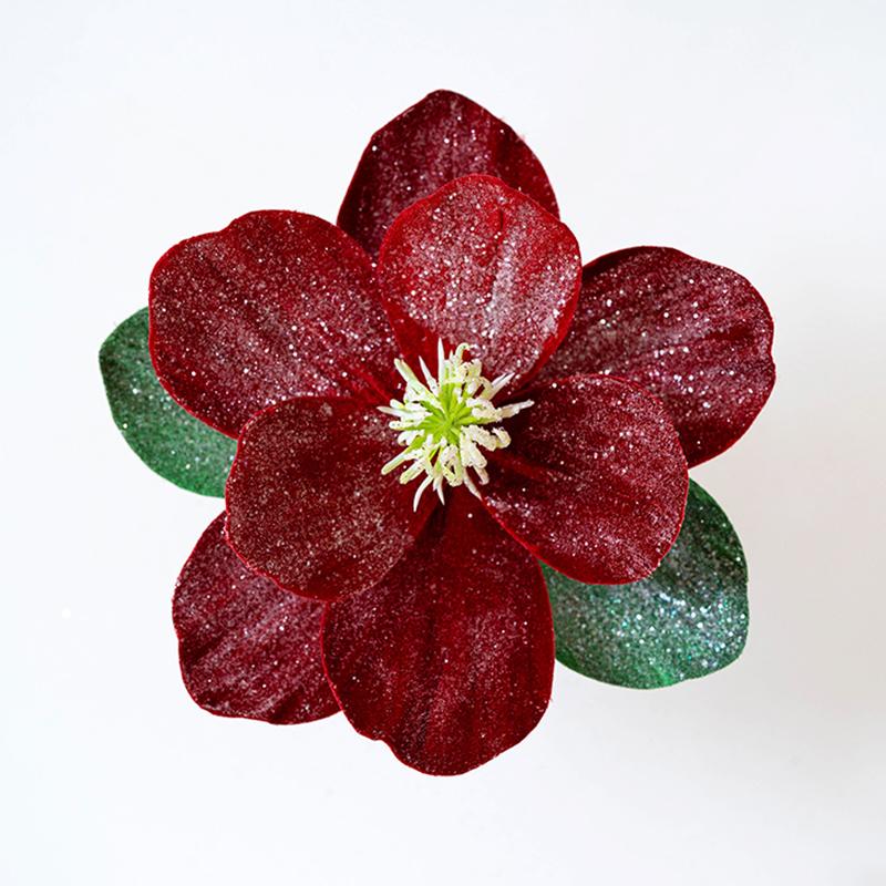 

1 шт. Тканевый ботанический рождественский декор с акцентами лотоса, многоразовый ботанический рождественский венок с ротанговой основой, 25 см красный