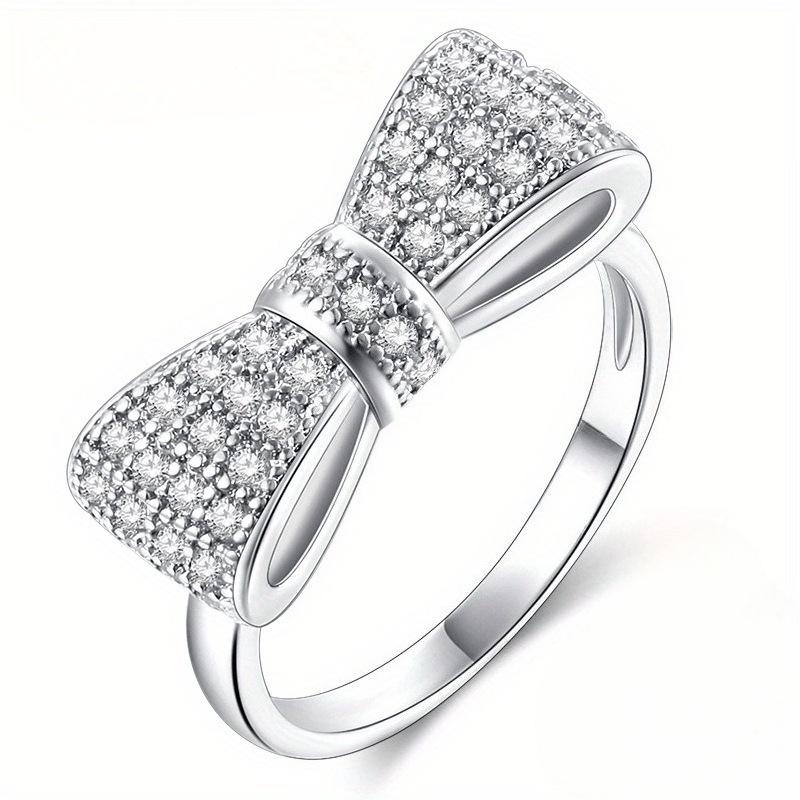 Yun Miao Zircon-Inlaid Bow Ring for Women