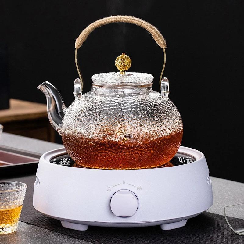 Justinlau Copper Handle Glass Teapot Clear Thickening Glass Kettle High Temperature Resistant Teapot For Electric Ceramic Stove