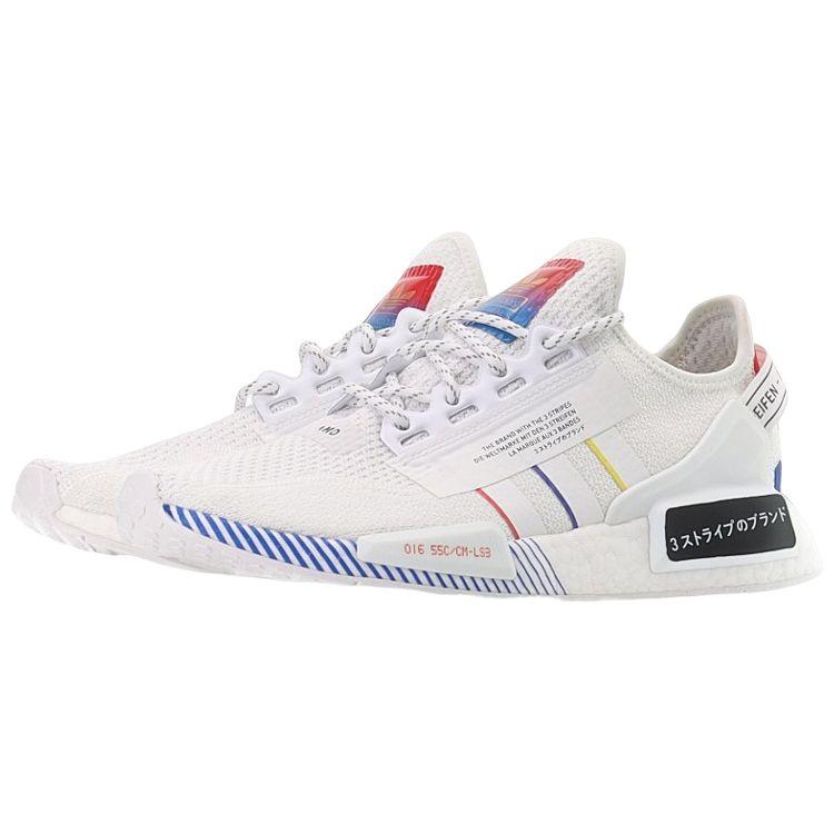 Adidas Originals NMD_R1 V2 Fabric Comfortable Daily Sports Non-Slip Low-Top Lifestyle Casual Shoes Unisex Sneakers White Black Blue FY1439