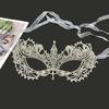 Halloween-Augenabdeckung, exquisite Spitzen-Halbgesichtsmaske mit Strass-Dekoration für Party, Cosplay, Bühnenzubehör