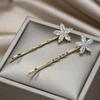 1 Pair Fashionable Hairpins Shiny Rhinestone Floral Metal Hairpins Women's Hair Accessories