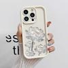 Simple white lotus iPhone15/14ProMax mobile phone case Apple 13/12/11 anti-drop XS/XR ladder 16