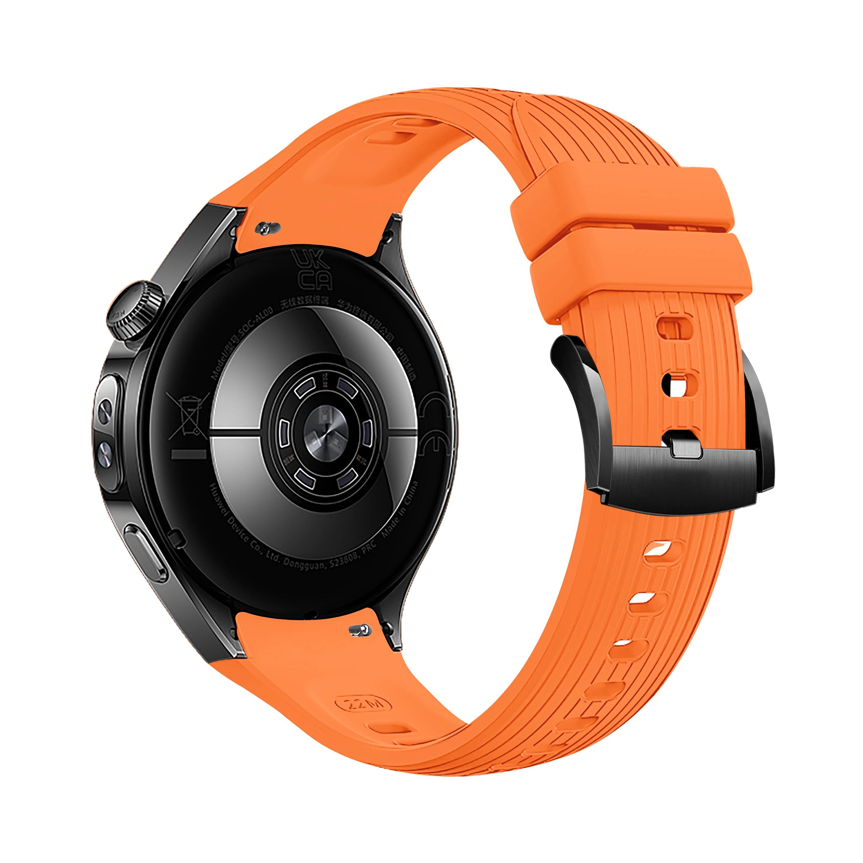 

Силиконовый ремешок для Huawei Watch GT 5 46мм Мягкий спортивный браслет для Huawei Watch GT 5 46мм Ремешок-браслет для умных часов Huawei Watch 5 46mm оранжевый