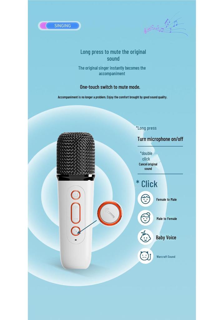 Y1 Wireless Bluetooth Outdoor Portable Speaker with Karaoke Mic