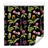 Wallpaper Flowers Black and Yellow for Living Room and Bedroom 50x1000
