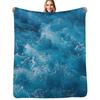Blue Ocean Waves Throw Blanket Soft Cozy Blanket for Pet Kids Adults