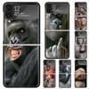 Funda Dura de PC con Memes de Monos para Samsung Galaxy Z Flip 7 6 5 4 3 Negra ZFlip7 ZFlip6 Flip5 Flip4 Flip3 5G Cubierta Impresa