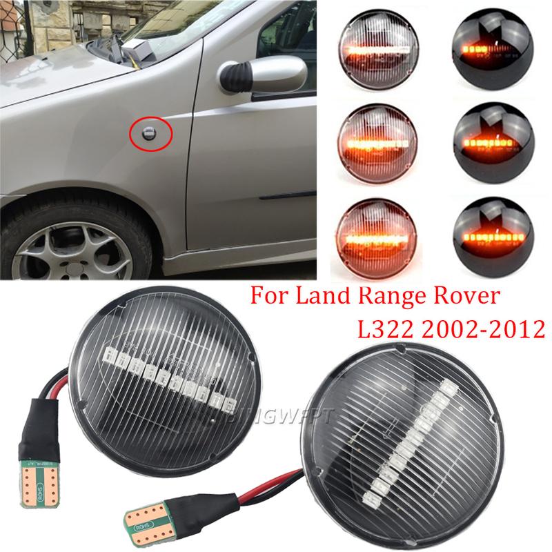 2PCS Side Marker Signal Lamp Light Dynamic LED Side Repeater Indicator Light Flowing For Land Range Rover L322 2002-2012
