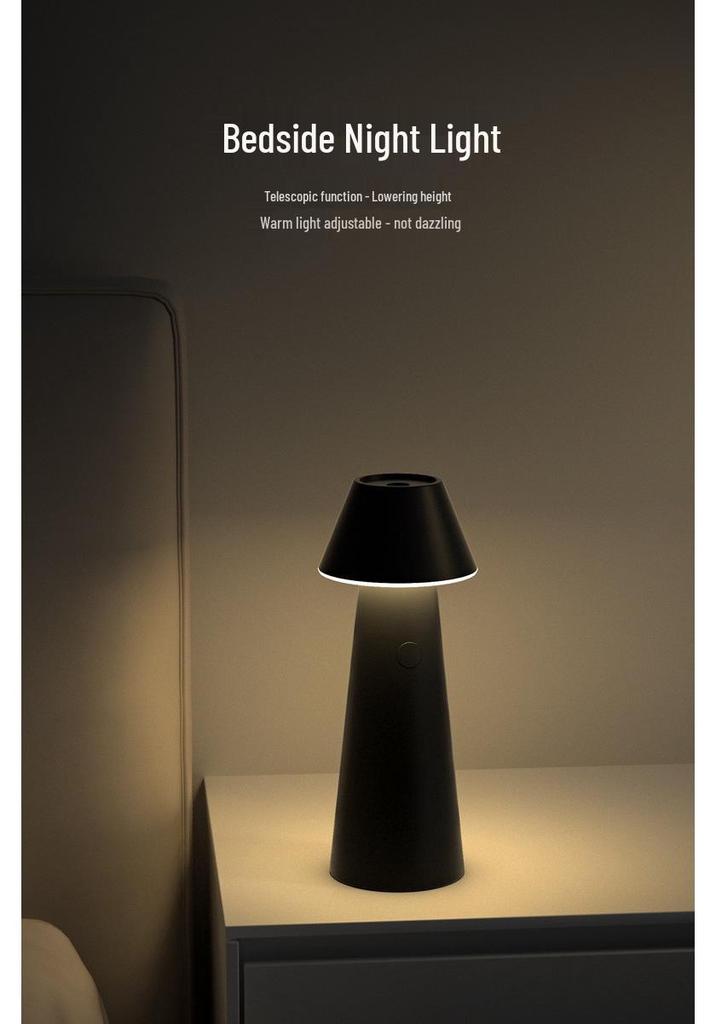 LED Nightstand Lamp - Eye-Friendly, Retractable, Creative Atmosphere Light for Bedroom or Outdoor Use